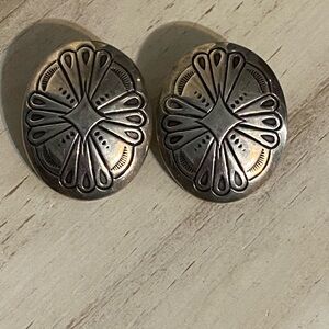 Sterling Silver Oval Conch Earrings